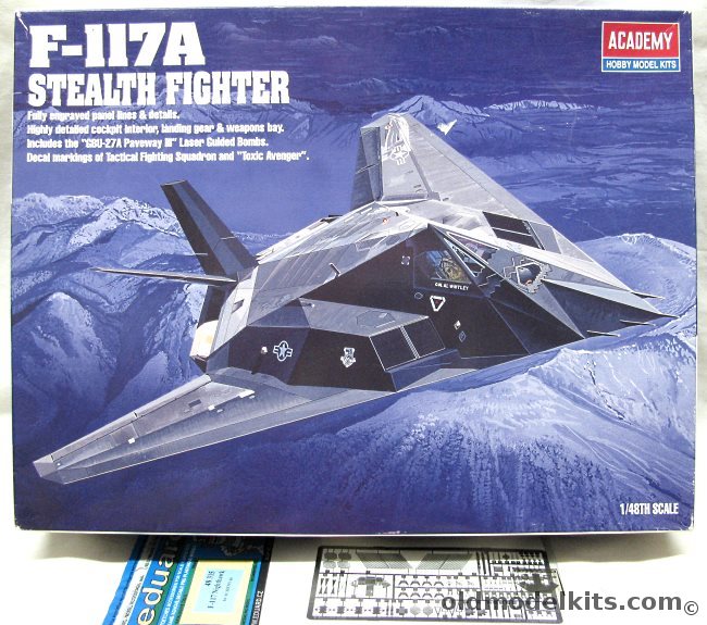 Academy 1/48 F-117A Stealth Fighter + Eduard PE - 37 TFS 'Toxic Avenger' / 415 TFS, 2118 plastic model kit